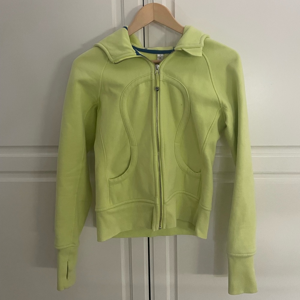 A size 6 neon green Lululemon jacket